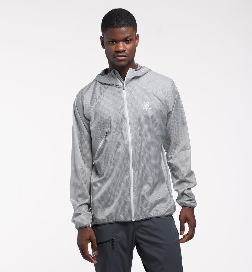 Haglöfs Mens L.I.M Shield Comp Windbreaker Grey New Zealand 63847FTXR